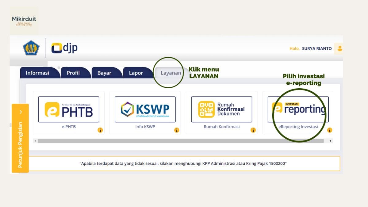 step ketiga laporan dividen untuk insentif pajak