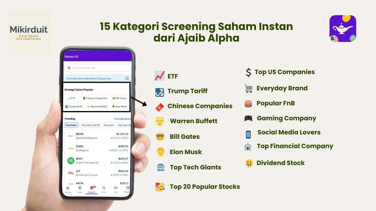 15 kategori screening saham instan dari Ajaib Alpha