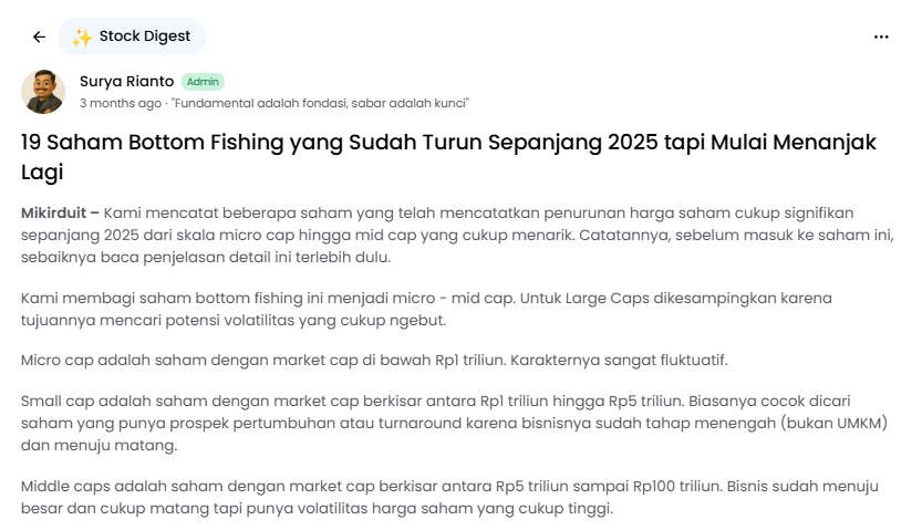 saham bottom fishing
